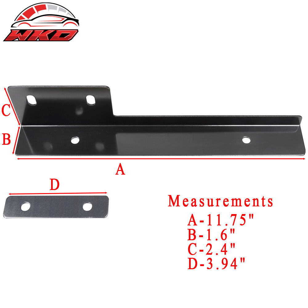 Gunmetal Brush Aluminum Front License Plate Relocate Mounting Bracket Universal