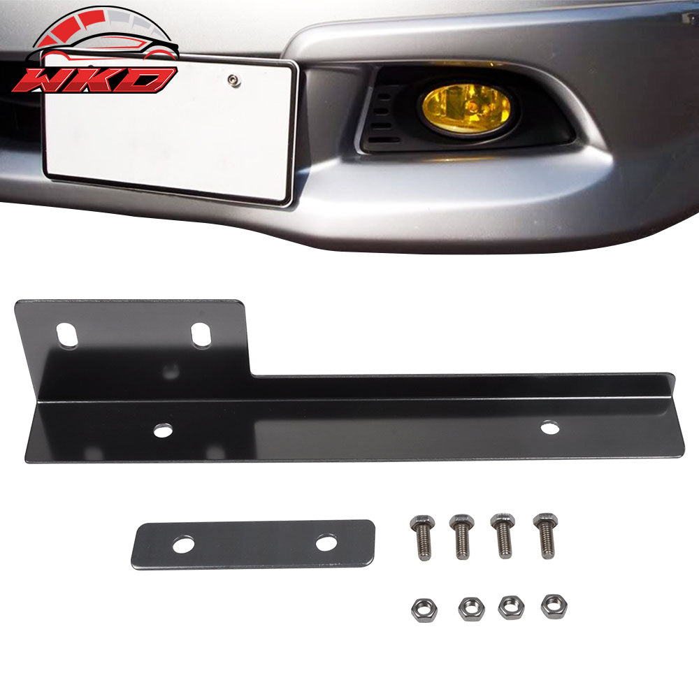 Gunmetal Brush Aluminum Front License Plate Relocate Mounting Bracket Universal