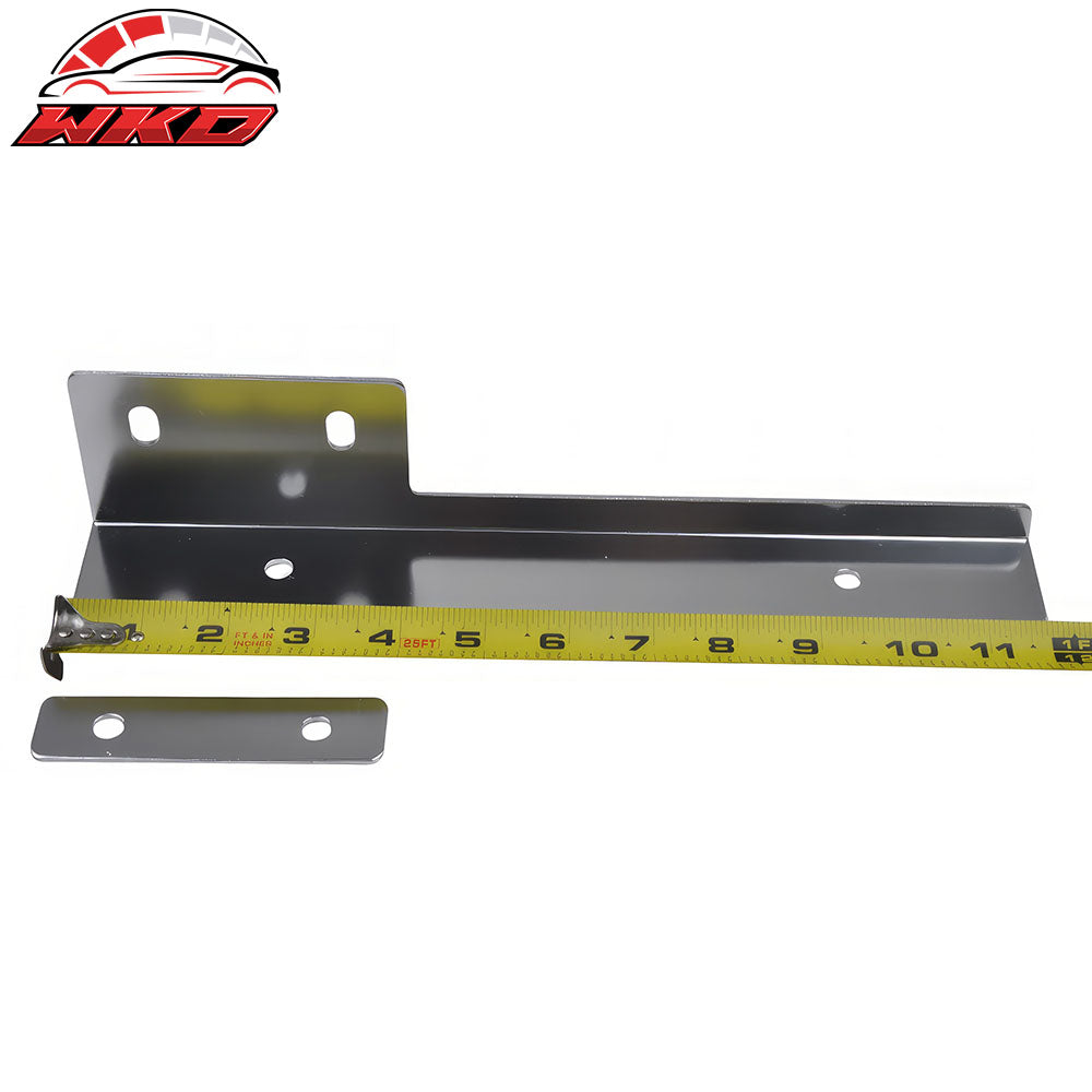 Universal Silver Brushed Aluminum Front License Plate Relocate Mounting Bracket