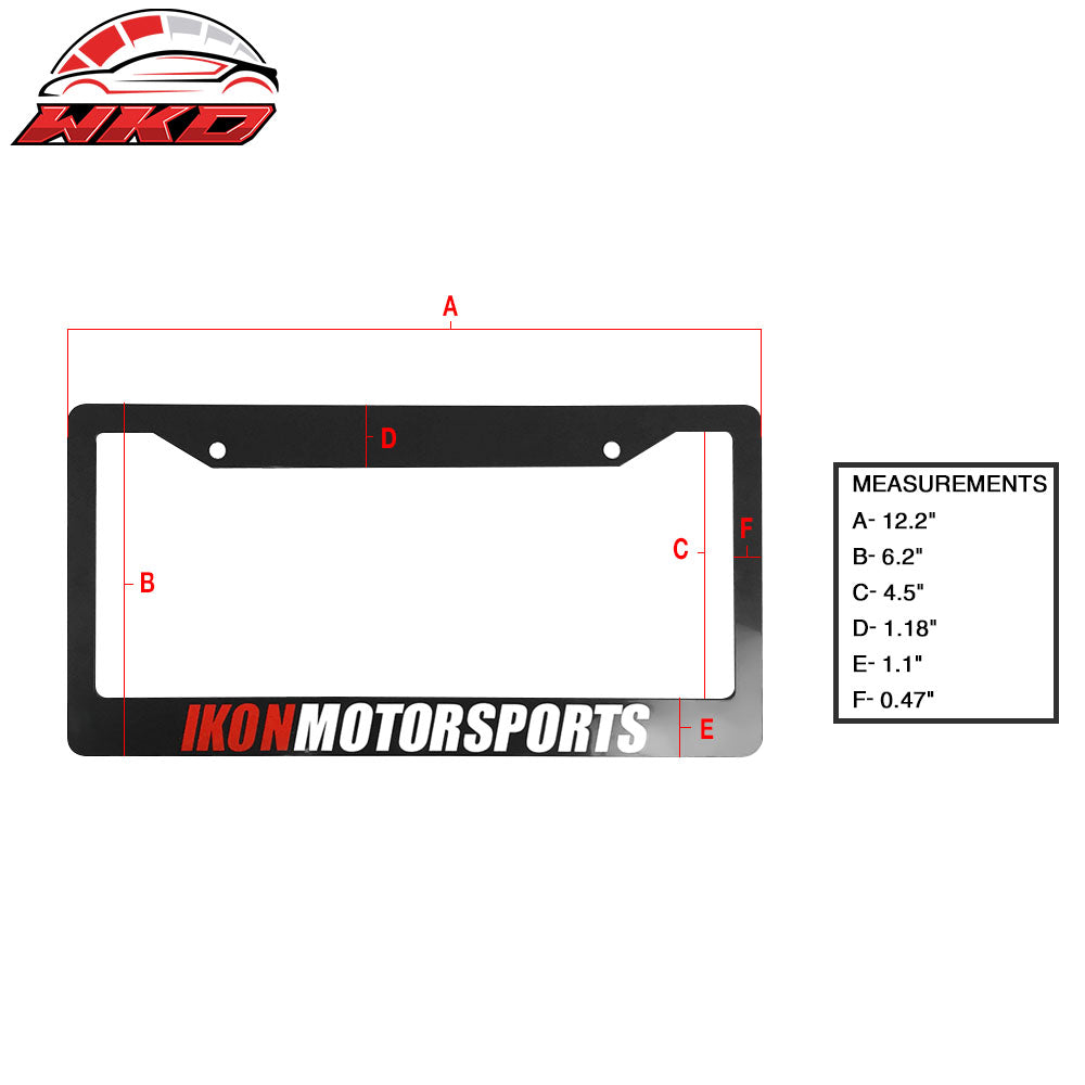 Black Universal Auto Car License Plate Frame Holder Gloss Black