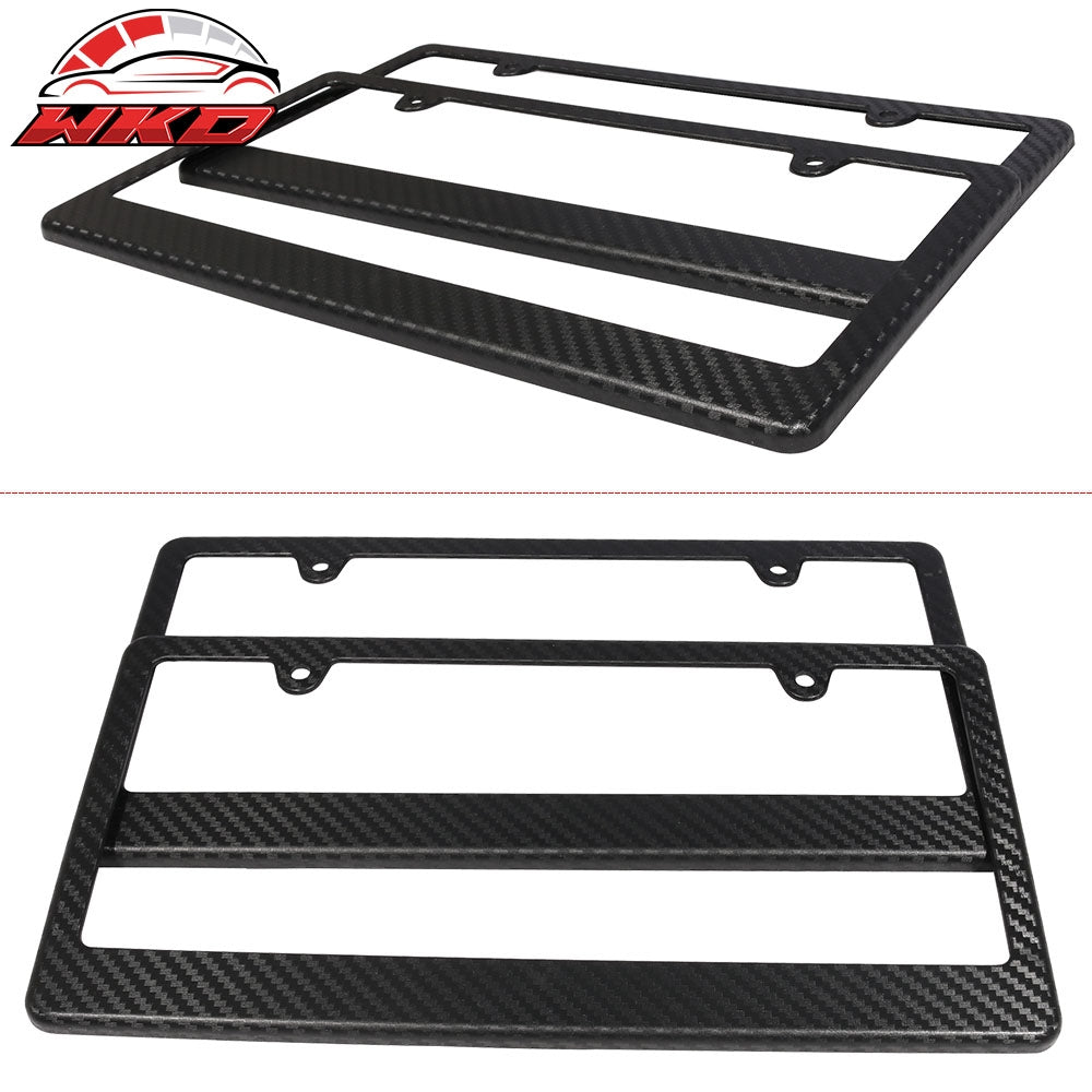 Wholesale x2 Universal Fit Black License Plate Frame Holder Bracket PP Carbon Texture