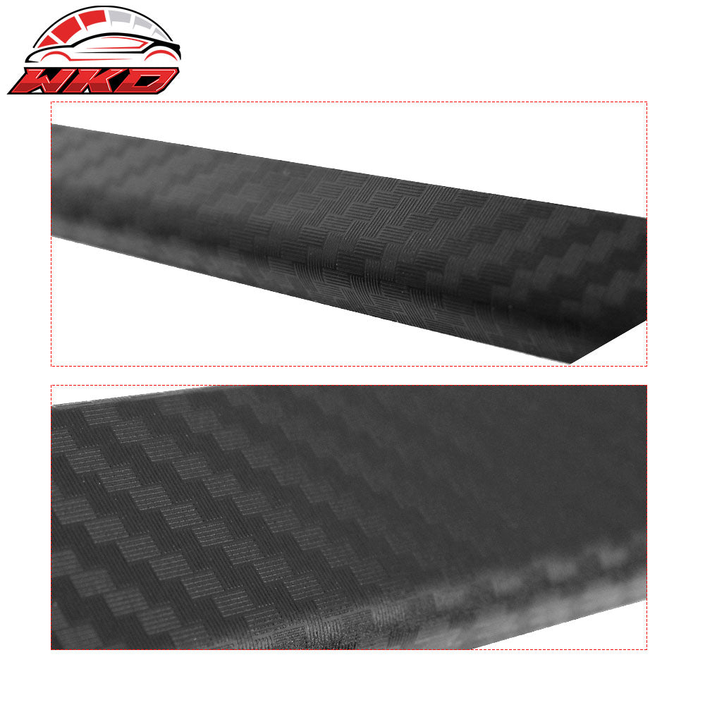 x2 Universal Fit Black License Plate Frame Holder Bracket PP Carbon Texture