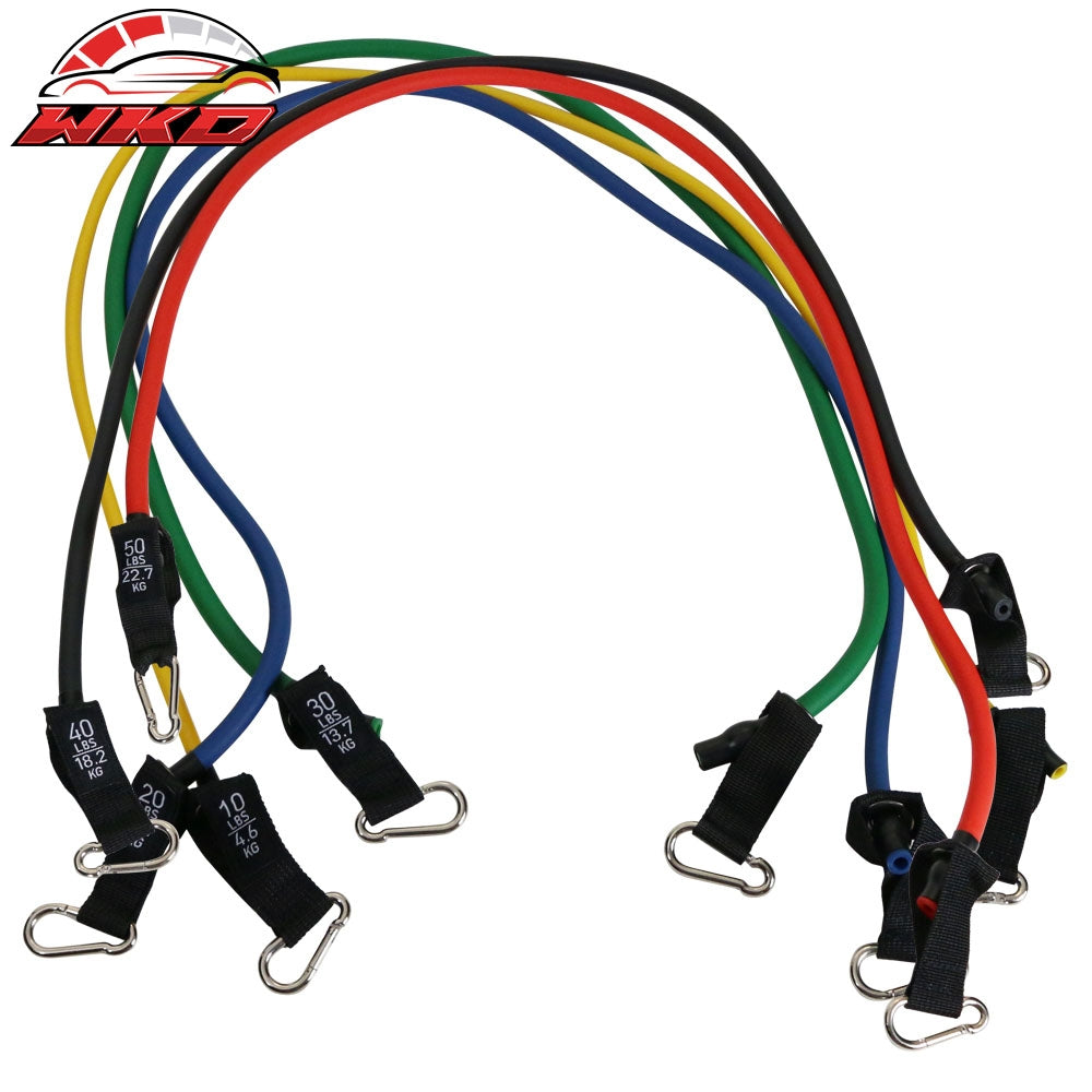 Wholesale Resistance Bands 150lb Strength Fitness Exercise Yoga Workout Color Box 11PCS