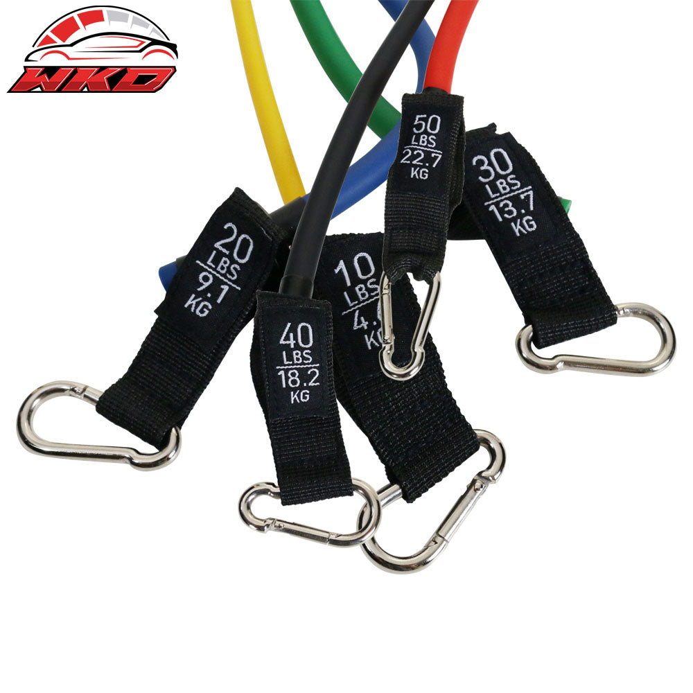 Resistance Bands 150lb Strength Fitness Exercise Yoga Workout Color Box 11PCS