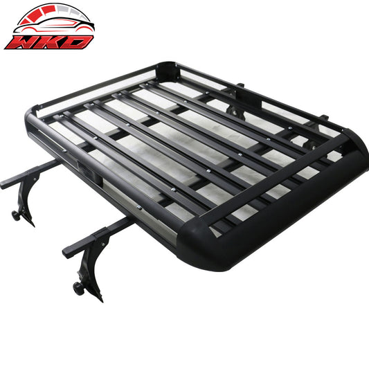 Wholesale 50x35x5 Inch Roof Top Cargo Luggage Carrier With Cross Bar Aluminum Black