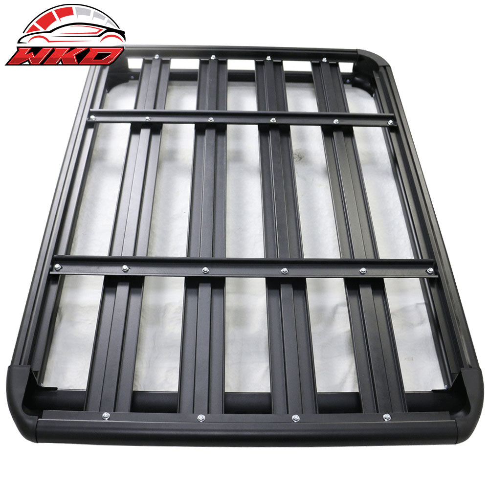 50x35x5 Inch Roof Top Cargo Luggage Carrier With Cross Bar Aluminum Black