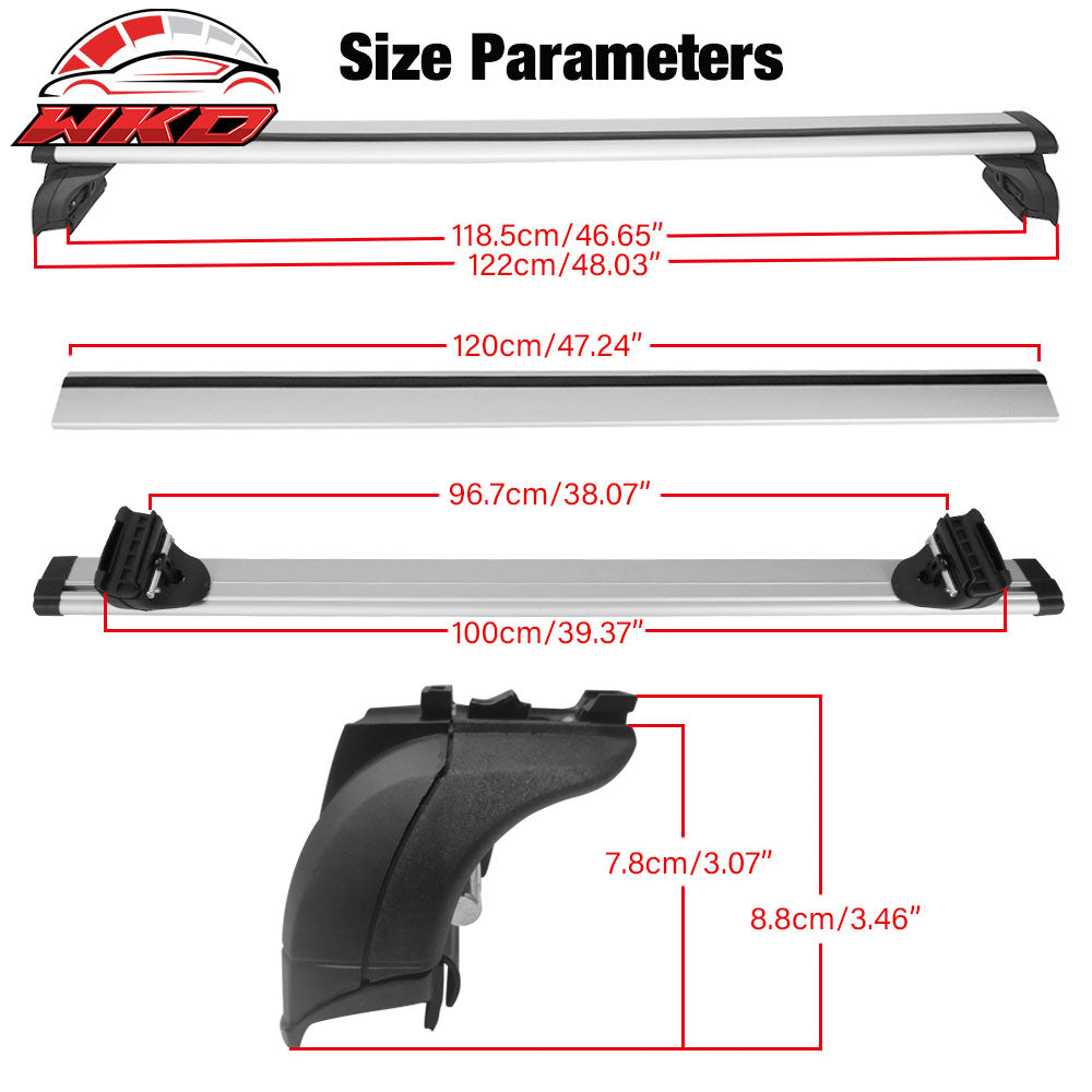 Fits 16 BMW X1/13+ Volvo V60 Audi Q3 Santa Fe Roof Rack Cross Bar