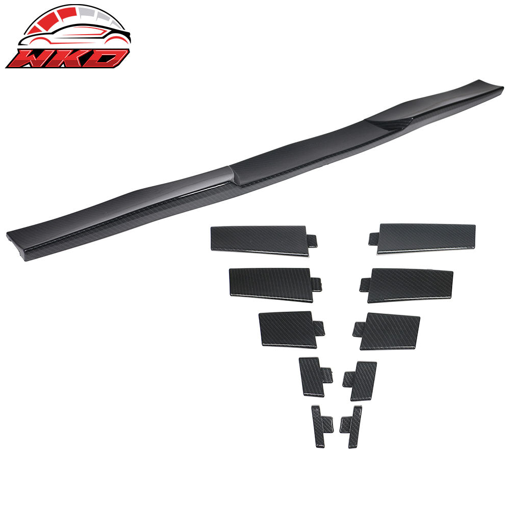 Universal Fit Carbon Fiber Print Top Rear Roof Spoiler Wing Adjustable Splitter