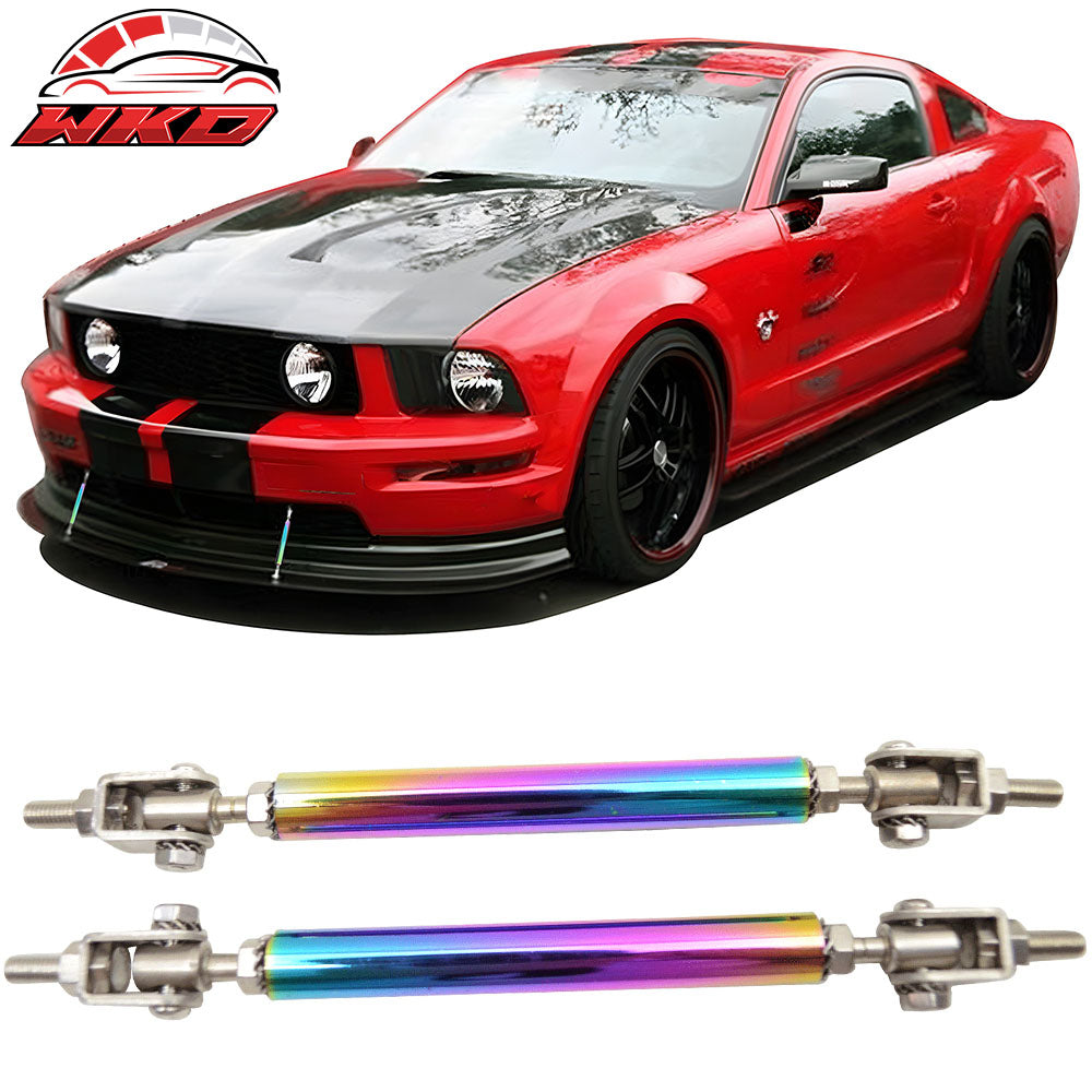 5.5"-8" Universal Adjustable Front Bumper Lip Splitter Rod Strut Tie Support Bar