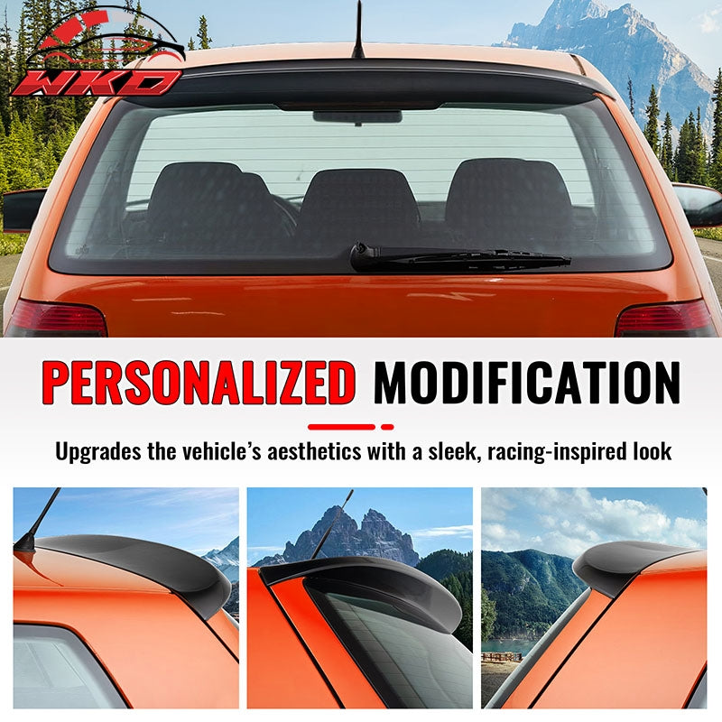 Fits 99-06 VW MK4 Golf ES Style Rear Roof Spoiler Lip Carbon Fiber Print ABS