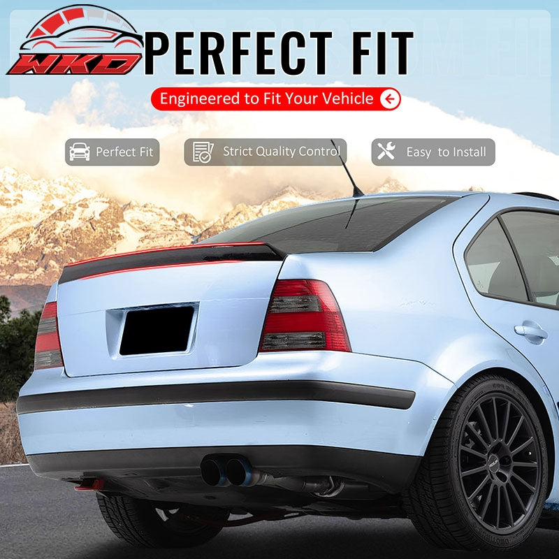 Fits 99-03 VW MK4 Jetta Sedan ES Style Duckbill Trunk Spoiler Carbon Fiber Print