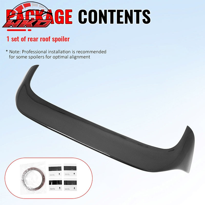 Fits 22-26 VW MK8 Golf GTI ES Style Rear Roof Spoiler Lip Carbon Fiber Print ABS