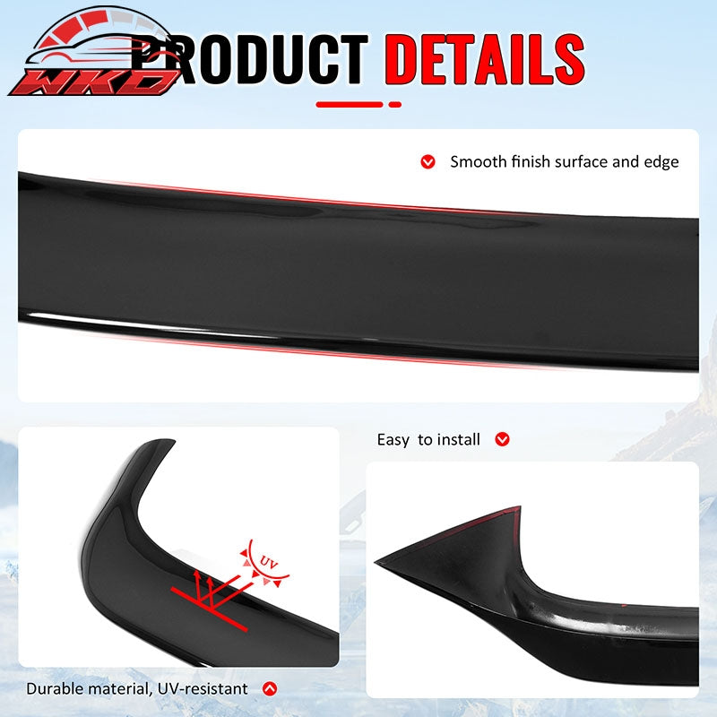 Fits 22-26 VW MK8 Golf GTI ES Style Rear Roof Spoiler Wing Lip Gloss Black ABS