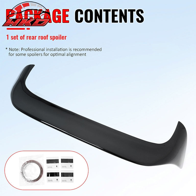 Fits 22-26 VW MK8 Golf GTI ES Style Rear Roof Spoiler Wing Lip Gloss Black ABS