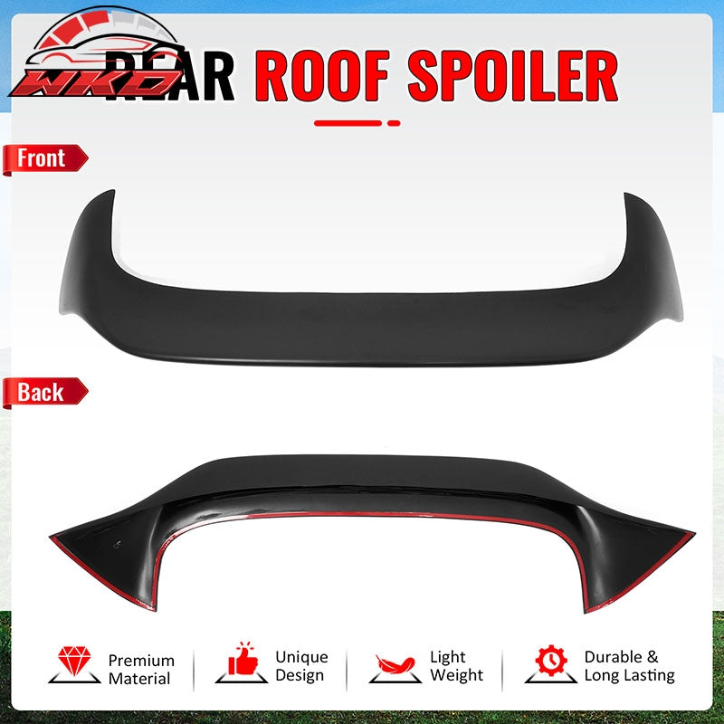 Fits 22-26 VW MK8 Golf GTI ES Style Rear Roof Spoiler Wing Lip Matte Black ABS
