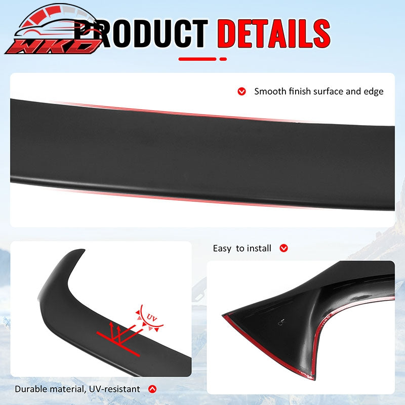 Fits 22-26 VW MK8 Golf GTI ES Style Rear Roof Spoiler Wing Lip Matte Black ABS