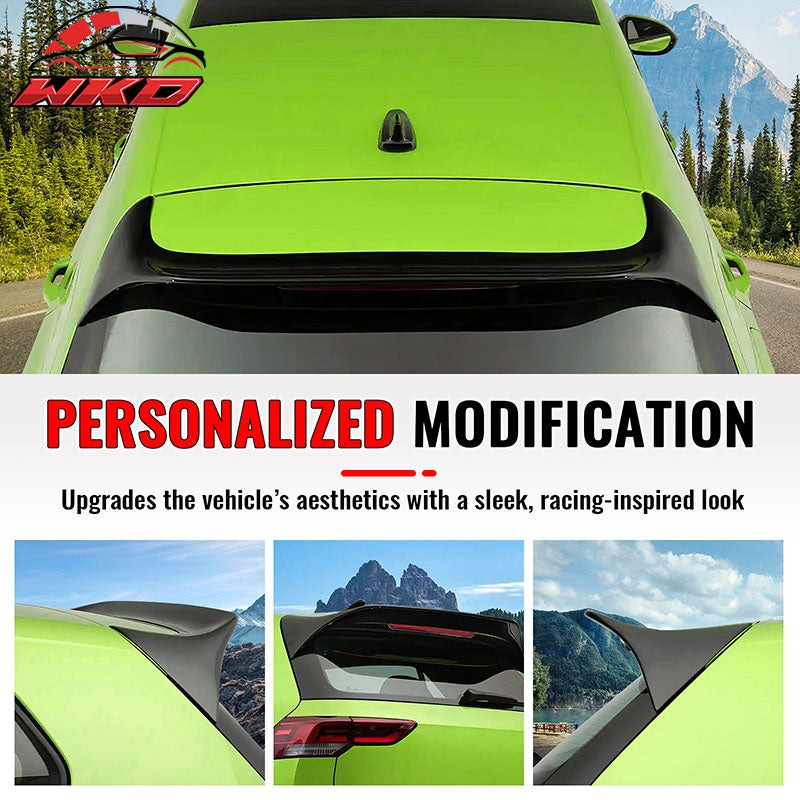 Fits 22-26 VW MK8 Golf GTI ES Style Rear Roof Spoiler Wing Lip Matte Black ABS