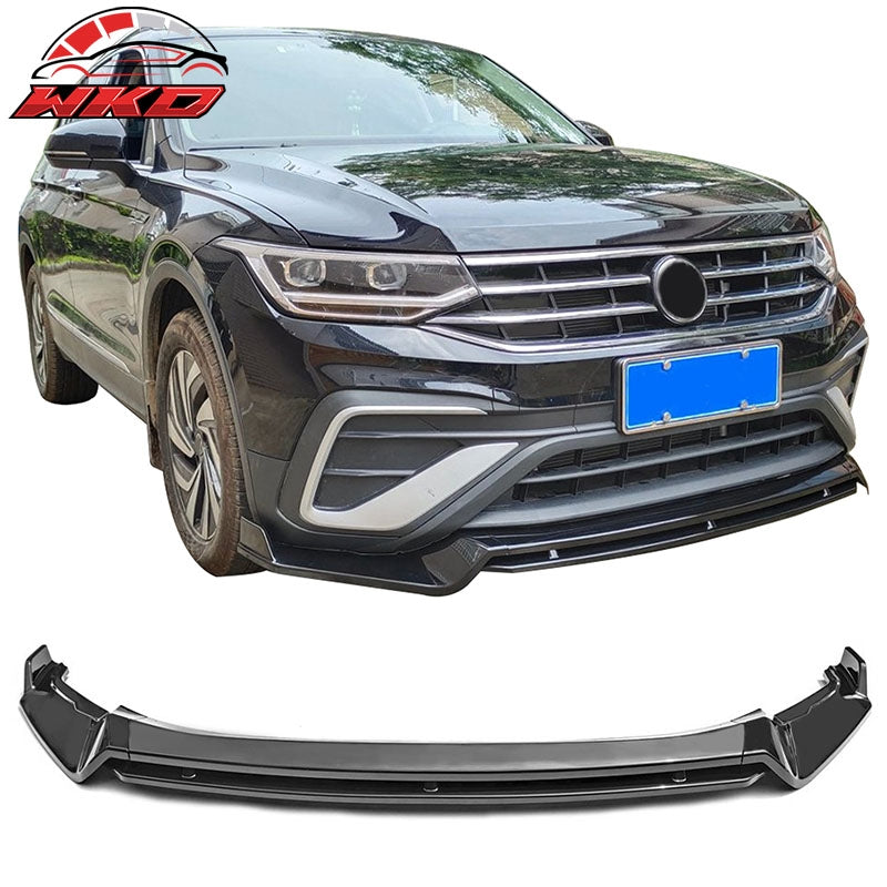 Wholesale 22-24 VW Tiguan S SE Base IKON Front Bumper Lip Chin Spoiler Gloss Black