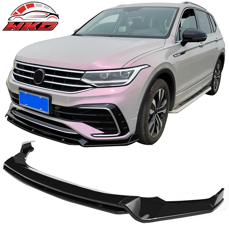 Wholesale For 22-24 VW Tiguan SE SEL R-Line IKON Front Bumper Lip Chin Spoiler Gloss Black