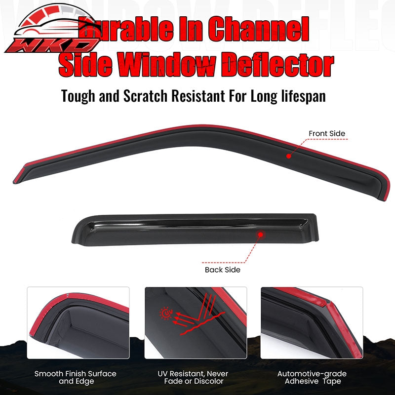 Fits 93-98 Volkswagen Golf 5DR Window Visors In-Channel Sun Rain Guard Deflector