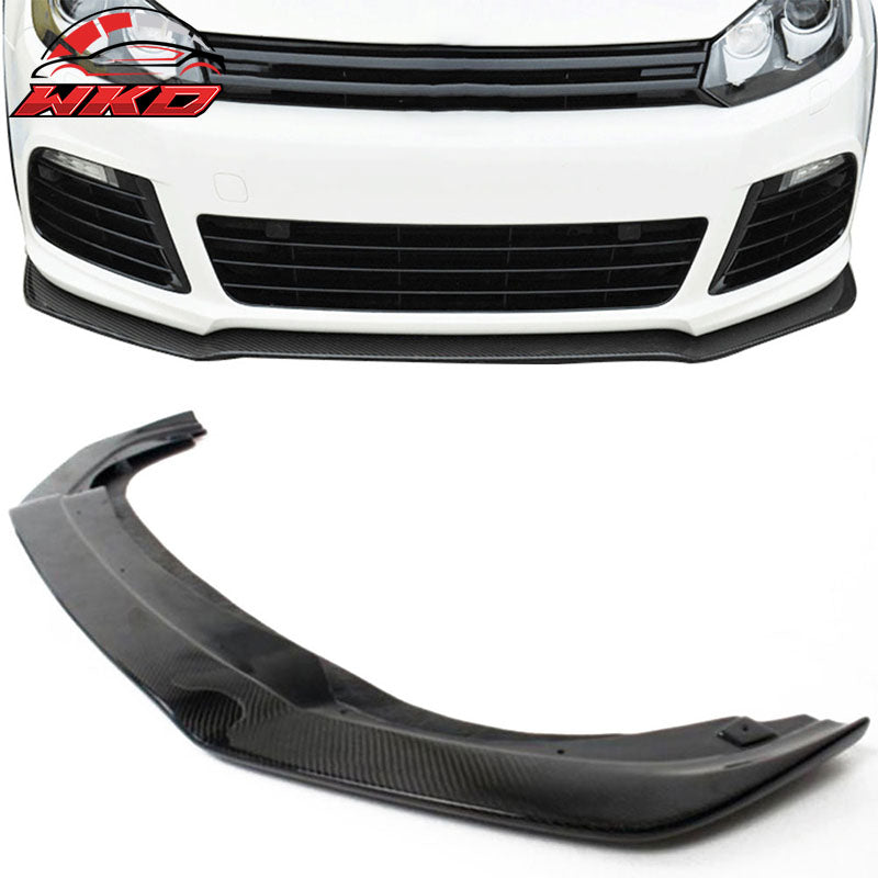 Fits 10-14 Volkswagen Golf 6 R20 DP Style Front Bumper Lip - Matte Carbon Fiber