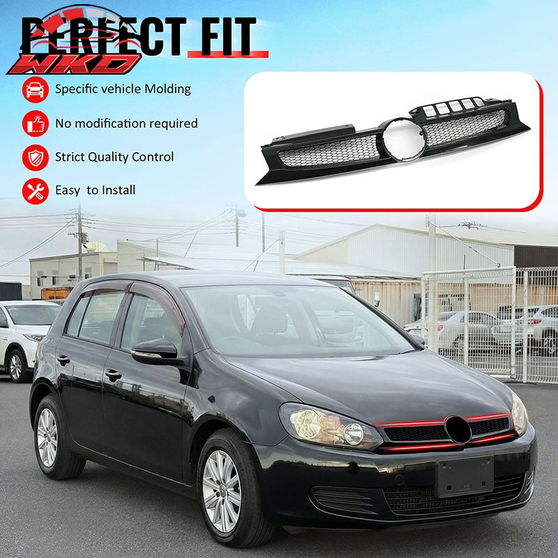 Fits 10-14 Volkswagen Golf/11-14 Jetta MK6 Front Bumper Hood Mesh Upper Grille