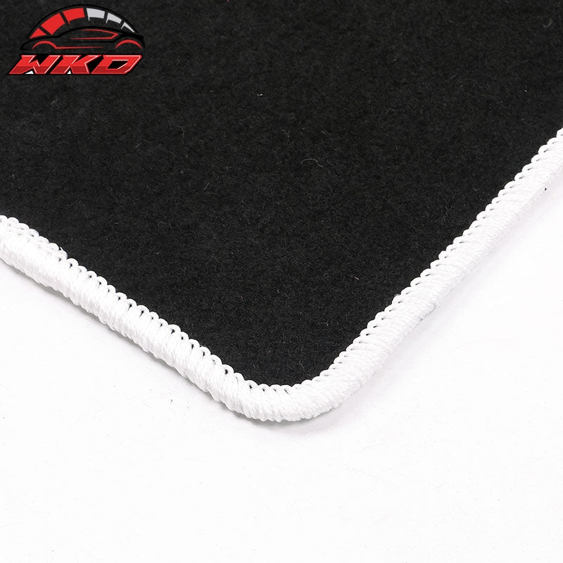 Fits 21-26 Volkswagen ID.4 4DR Floor Mat Carpet Nylon Black W/ White Border 4PCS