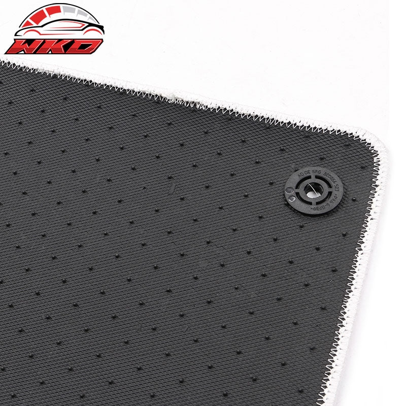 Fits 21-26 Volkswagen ID.4 4DR Floor Mat Carpet Nylon Black W/ White Border 4PCS
