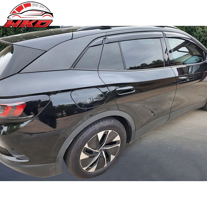 Fits 21-26 Volkswagen ID.4 Tape-On Window Visors Sun Rain Guards Deflectors 6PCS