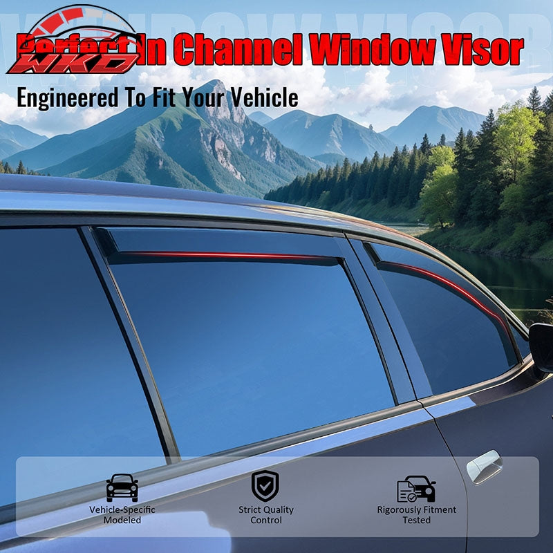 Fits 21-26 Volkswagen ID.4 In Channel Window Visors Rain Guards Deflectors 4PCS
