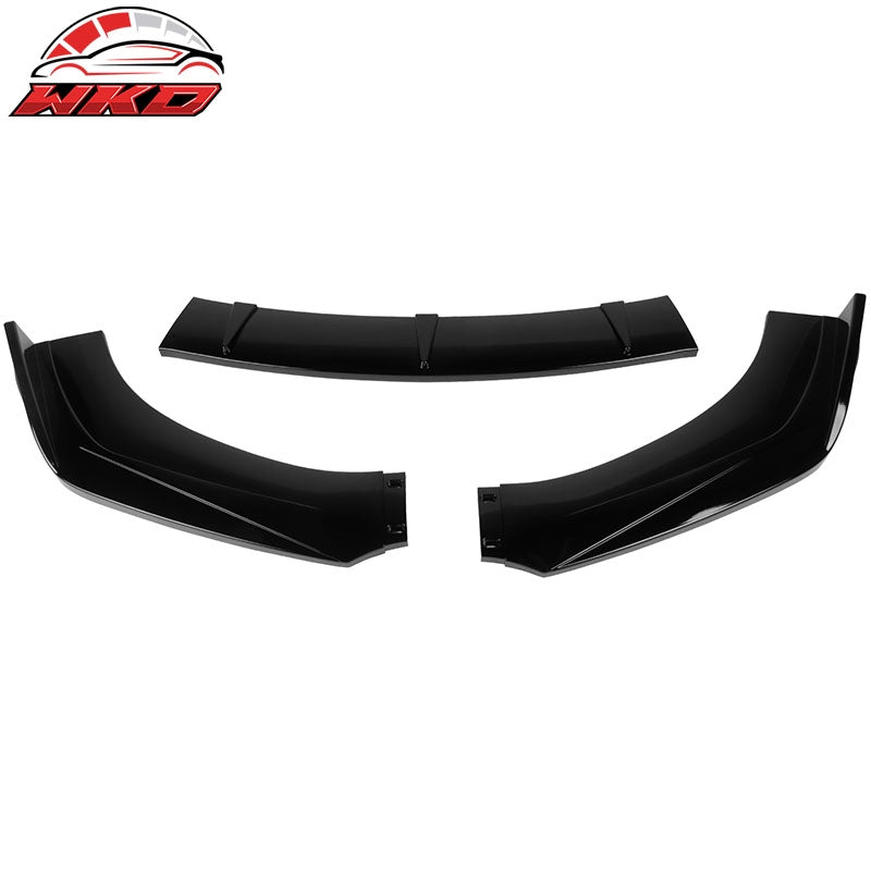 Fits 11-21 Volkswagen Jetta Front Bumper Lip Spoiler 3PC PP Splitter Gloss Black