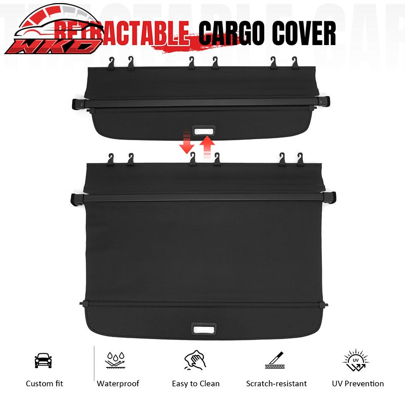 Fits 18-24 Volkswagen Tiguan Retractable Rear Cargo Cover Carbon Fiber Texture
