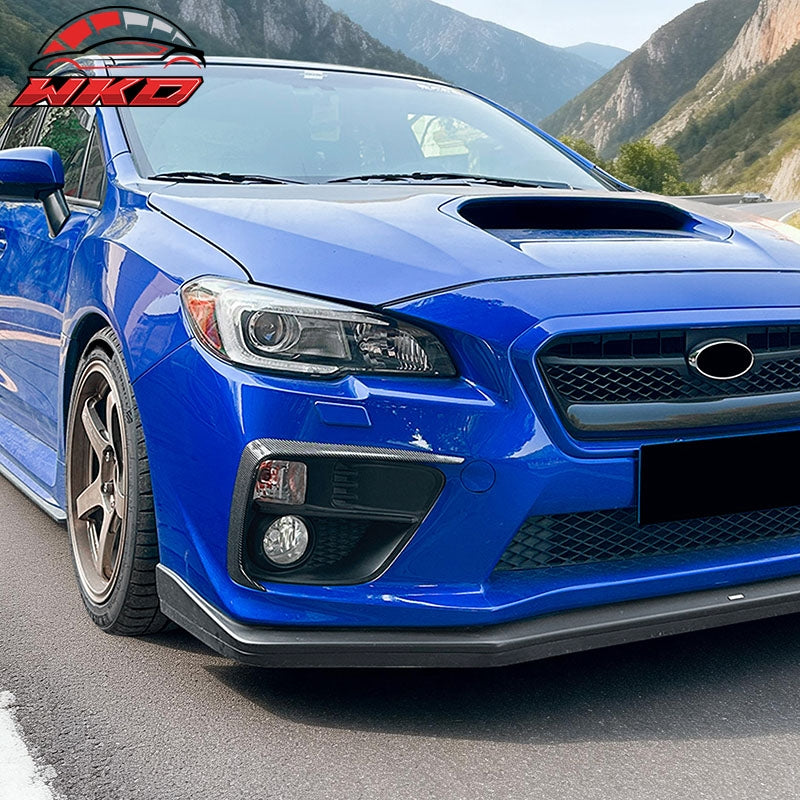 For 15-17 WRX STI IKON Front Bumper Side Splitter Canards ABS Carbon Fiber Print