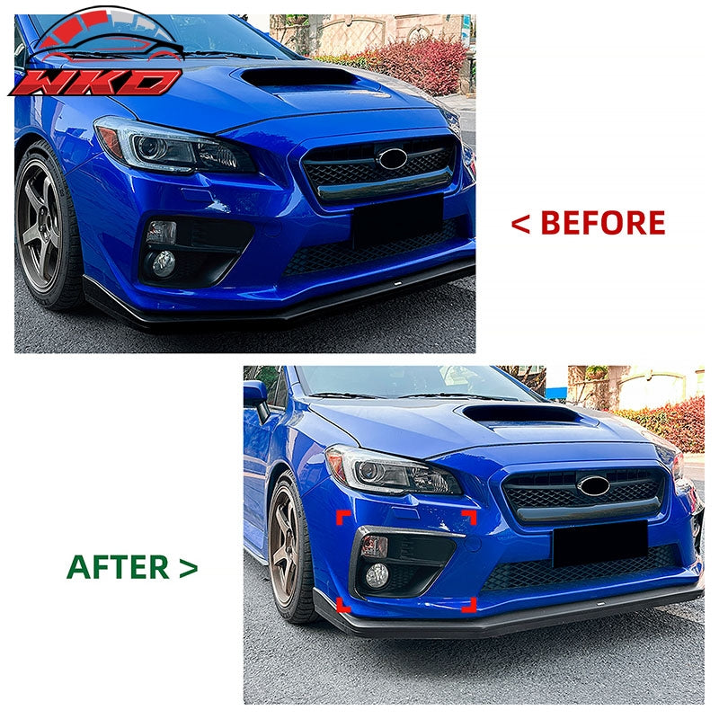 For 15-17 WRX STI IKON Front Bumper Side Splitter Canards ABS Carbon Fiber Print