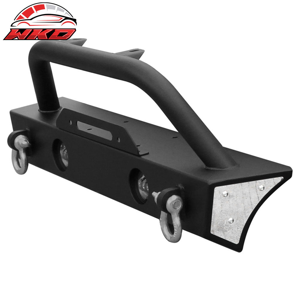 Fits 07-17 Jeep Wrangler JK Front Bumper Winch Plate W/Fog Light Housing Texture