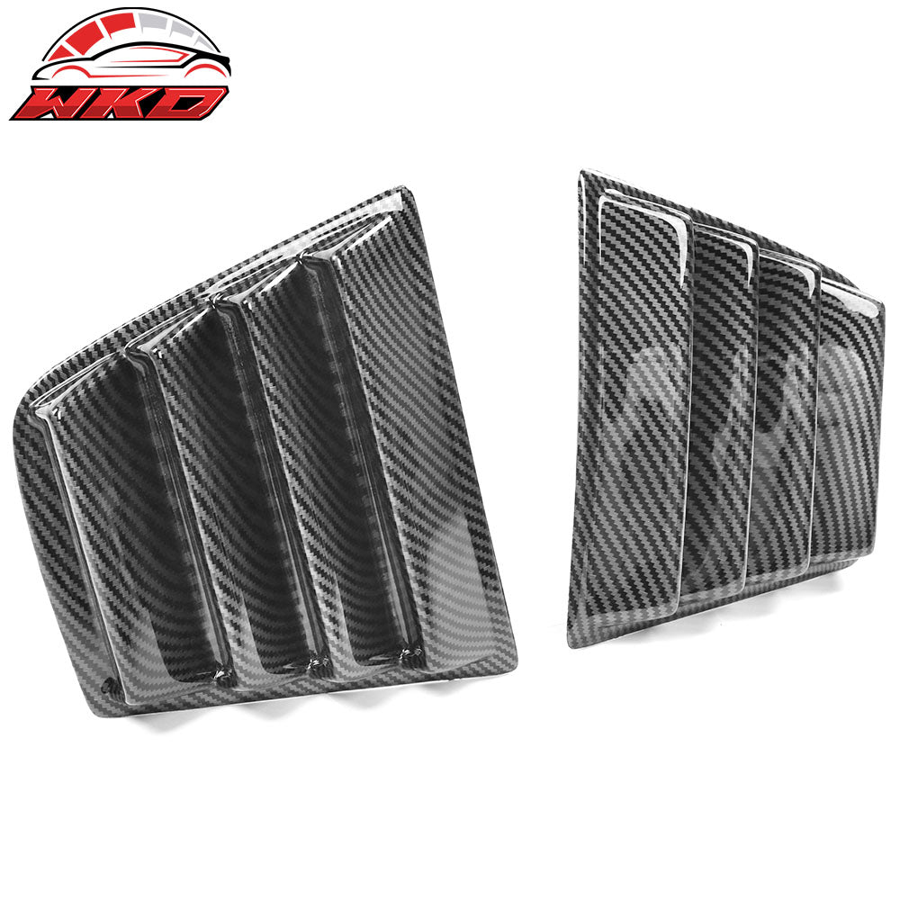 Fits 11-23 Dodge Charger Side + Rear Window Louver Scoop Carbon Fiber Hydro Dip