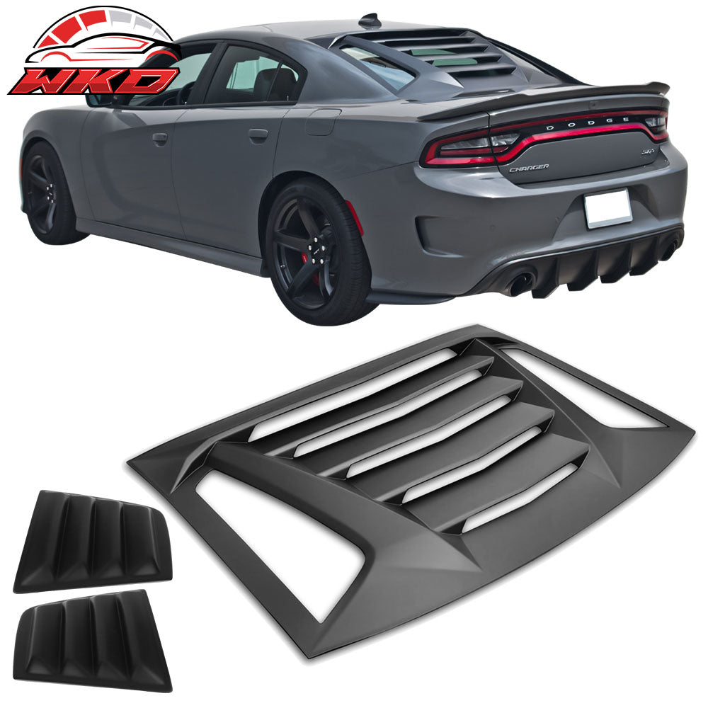 Fits 11-23 Dodge Charger V2 Style Rear Window Louver with Side Quarter Scoop