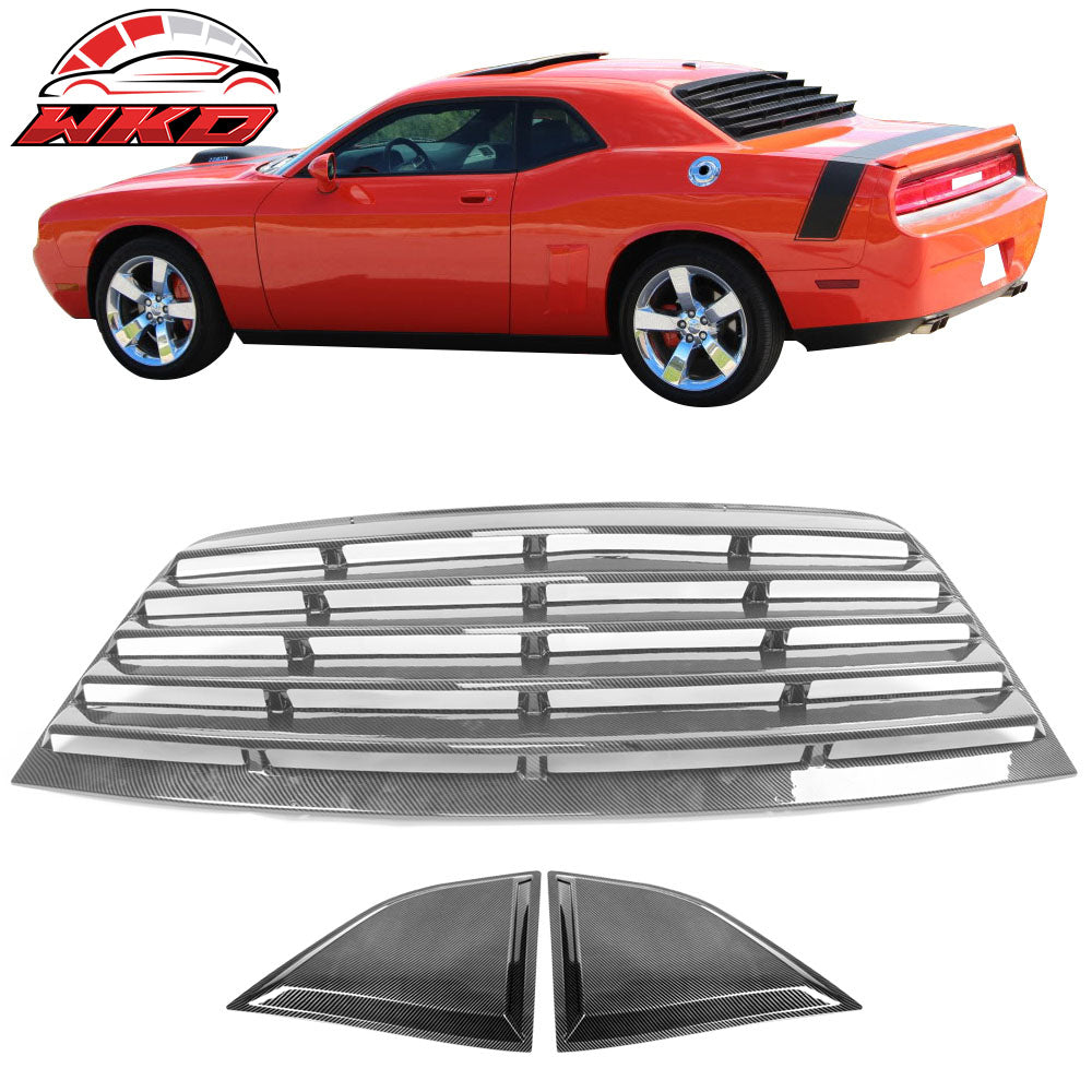 Fits 08-23 Dodge Challenger Ikon XE Style Rear Side Window Louver Scoops - CFL