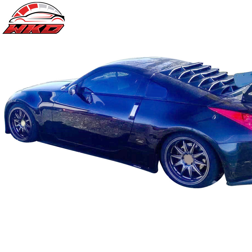 Fits 03-08 Nissan 350Z IKON Style Rear Window Louver w/ Side Quarter Scoop Vent