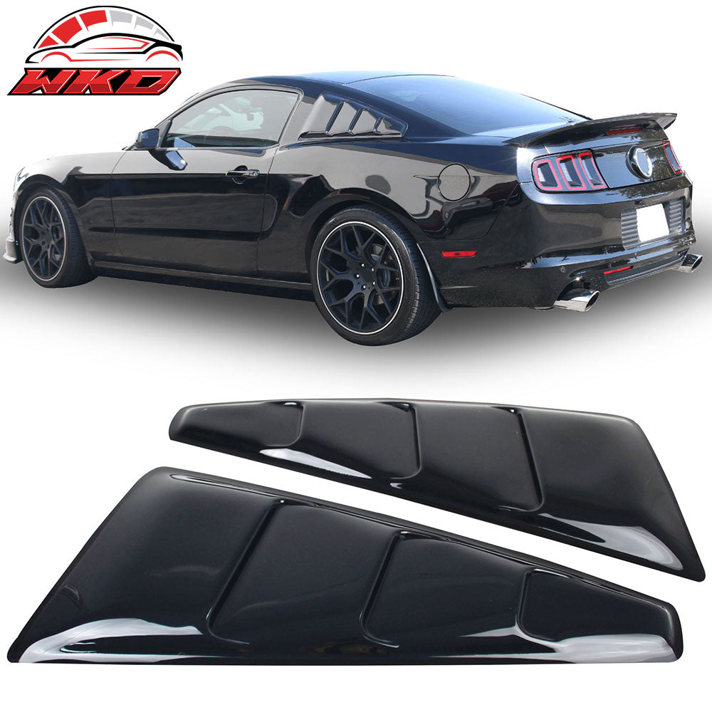 Fits 05-14 Ford Mustang Coupe Side Quarter Window Louver Vent Translucent Smoked