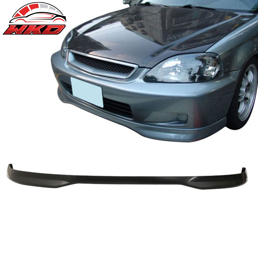 Fits 99-00 Honda Civic 4Dr EK Front Bumper Lip Spoiler PP + 4PCS Window Visors