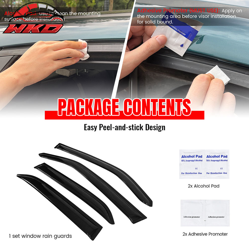 Fits 05-10 Chrysler 300 Dodge Magnum Window Visor Vent Rain Guard Sun Shade 4PCS