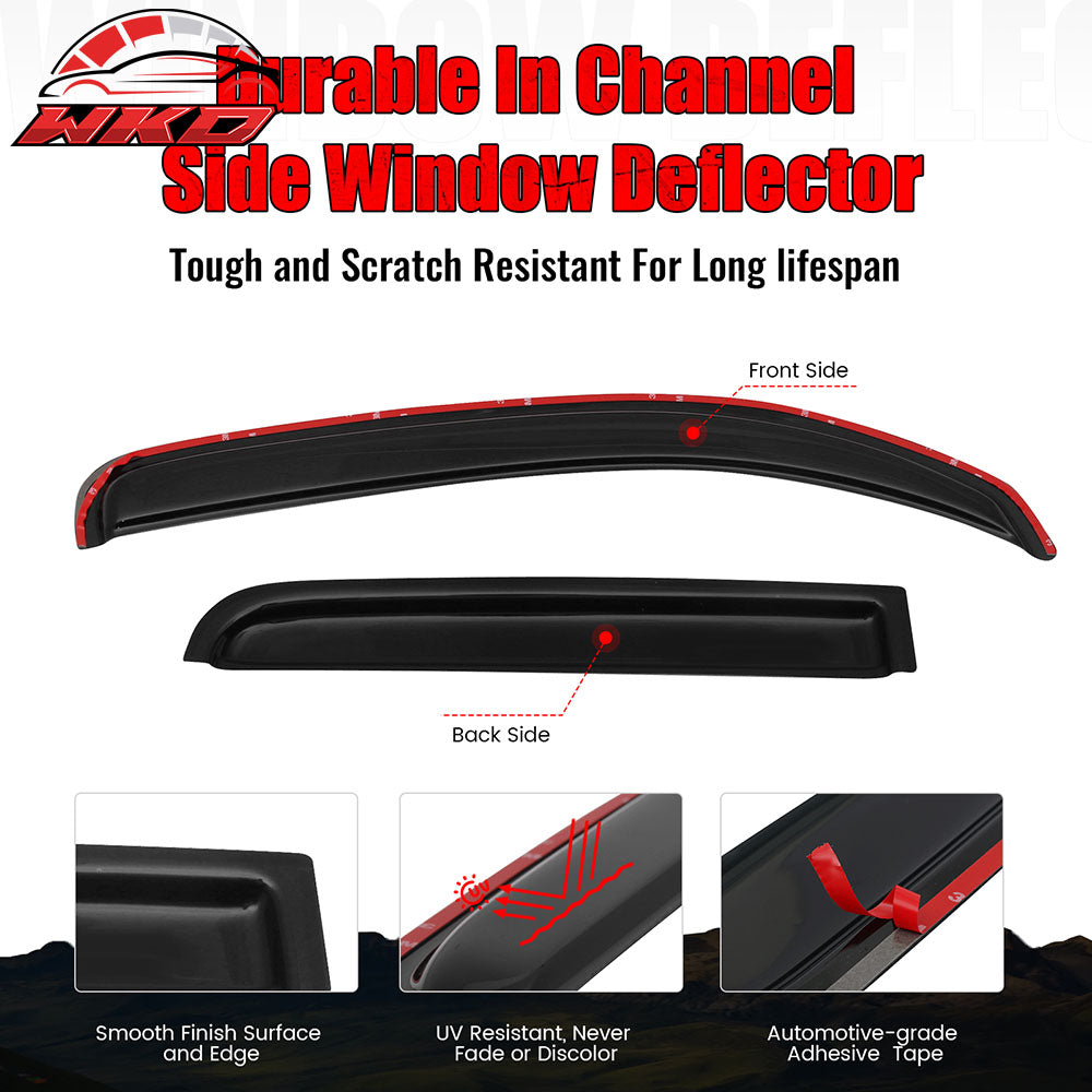 Fits 06-11 Chevy HHR In-Channel Window Visor Sun Rain Guard Vent Deflector 4PC