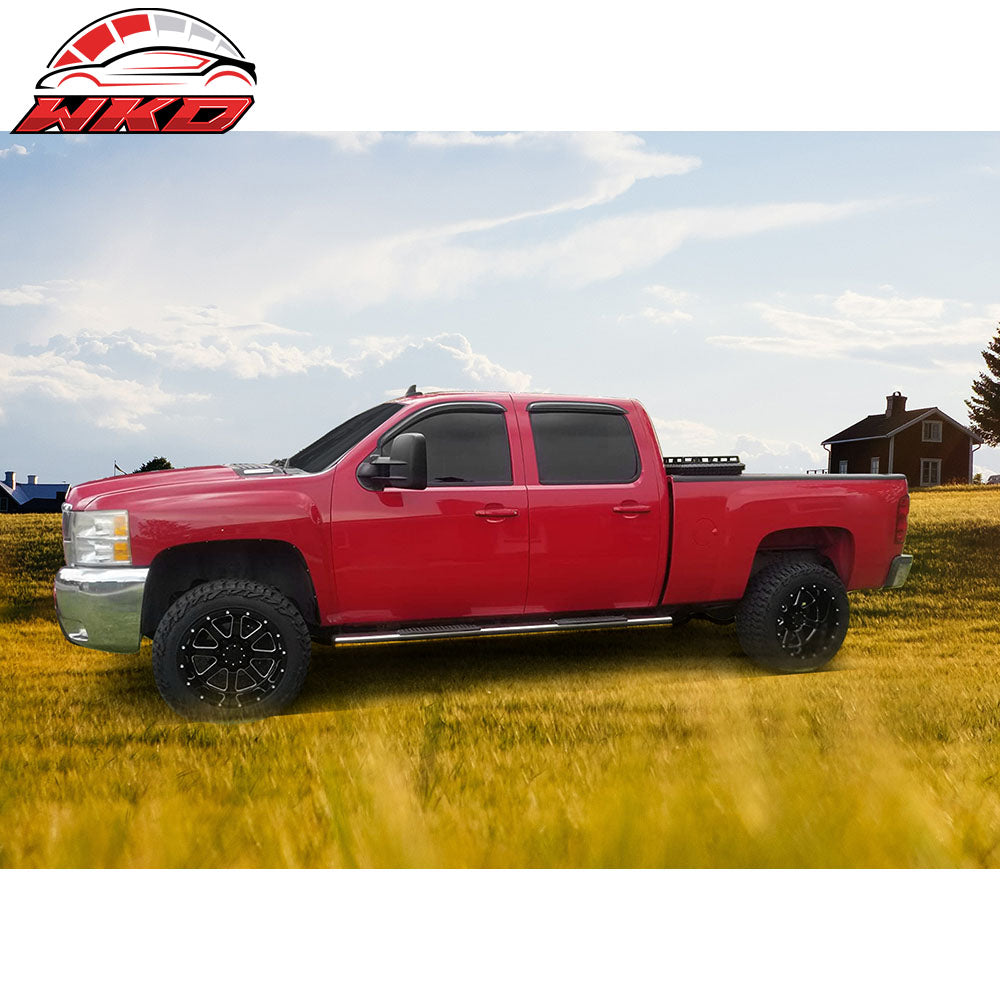 Fits 07-14 Chevy Silverado GMC Sierra Crew Cab Acrylic Rain Guard Window Visor