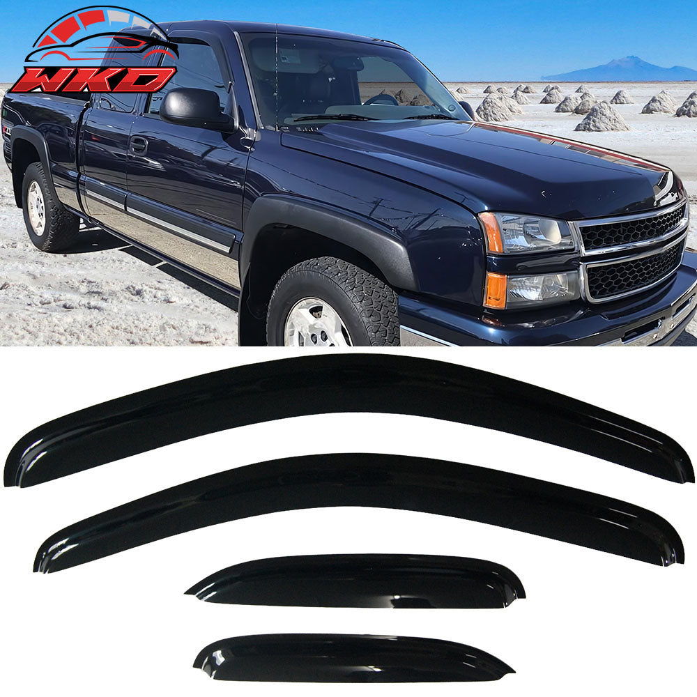 Wholesale 2008-2013 Chevy Silverado Slim Style Smoke Tinted Visor Window Acrylic - Bulk Orders & Dealer Pricing Available