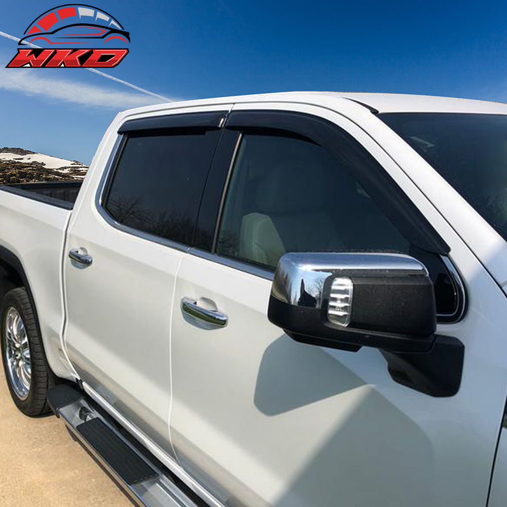 Fits 19-25 Chevy Silverado & GMC Sierra 1500 Crew Cab Tape on Window Visors Vent