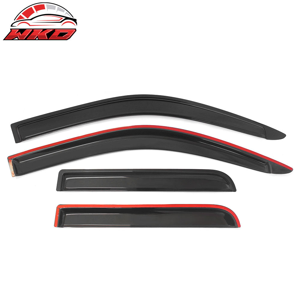 Fits 04-12 Chevy Colorado GMC Canyon Crew Cab 4PCS Window Visors Acrylic Tape-On