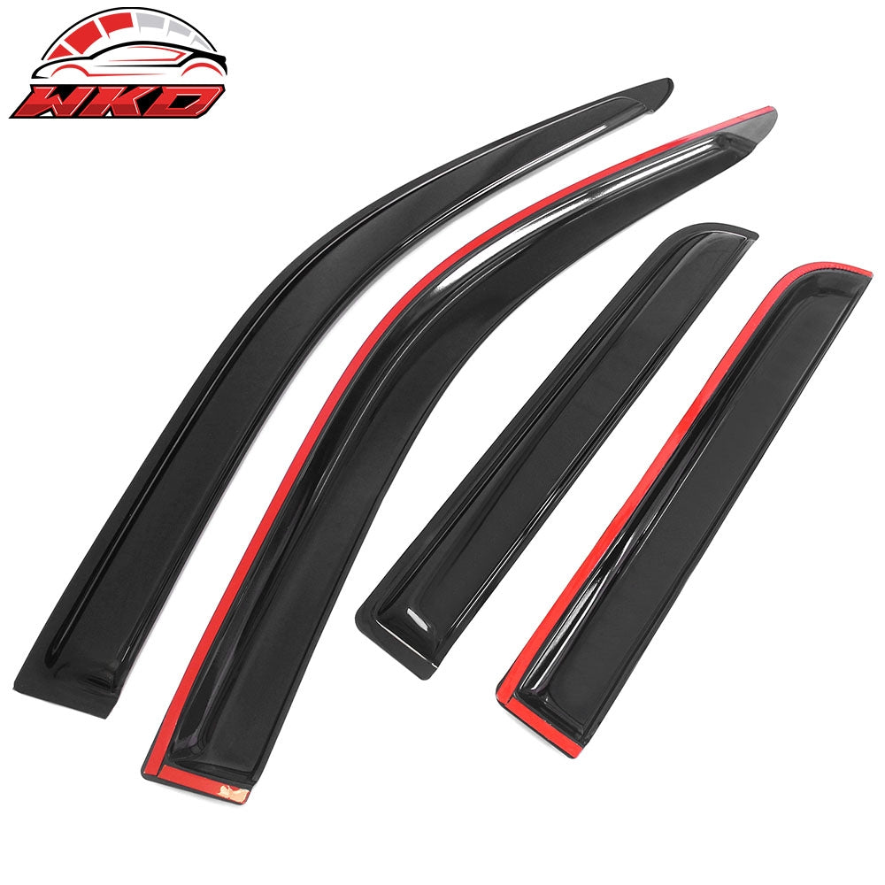 Fits 04-12 Chevy Colorado GMC Canyon Crew Cab 4PCS Window Visors Acrylic Tape-On