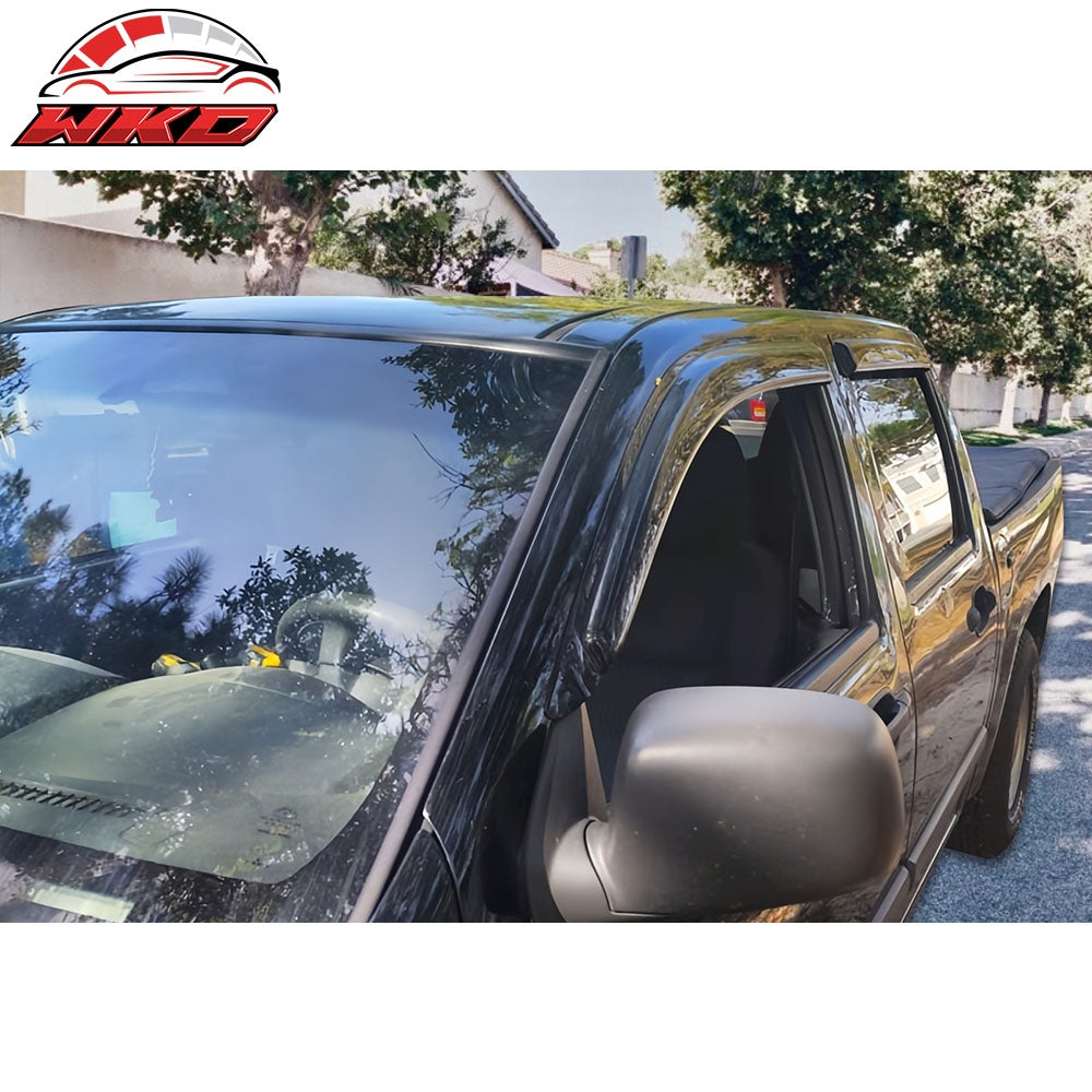 Fits 04-12 Chevy Colorado GMC Canyon Crew Cab 4PCS Window Visors Acrylic Tape-On