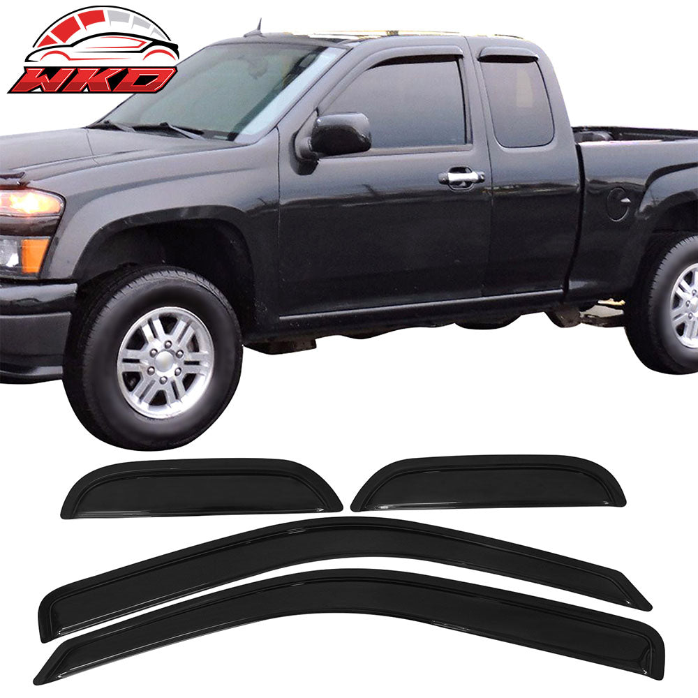 Fits 04-12 Chevy Colorado GMC Canyon Extended Cab Window Visors Acrylic 4Pc Set